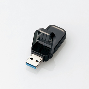 USB3.1(Gen1)対応USBメモリ 64GB キャップ紛失の心配なく、片手で抜き差しできるフリップキャップ式: MF-FCU3064GBK