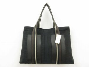 HH未使用【エルメス HERMES】 トロカホリゾンタルMM キャンバストートバッグ (メンズ/レディース) ブラック系 ■5MG2437■