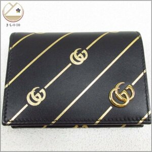 ★着物10★ 1円 GUCCI グッチ コンパクト 二つ折り財布（小銭入れあり） 黒 レディース 548071 496085 ブランド品 [同梱可] ☆☆☆☆