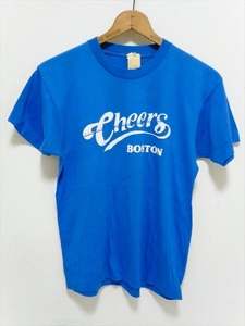 80’ｓ ビンテージ Cheers BOSTON チアーズ Ｔシャツ USA製 50/50 半袖 L 青 スクリーンスターズ製 レストランバー 男女兼古着 ロゴ着