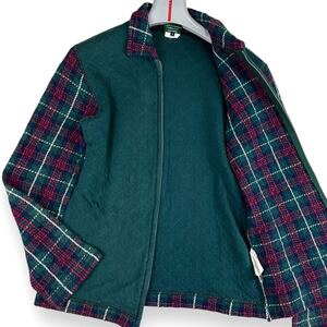 1円 良品 S~M コムデギャルソン COMME des GARCONS HOMME PLUS EVER GREEN ジップアップ ブルゾン ドライバーズニット 切替 チェック 総柄S