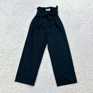 MM6 Maison Margiela エムエム6 メゾンマルジェラ リボン ワイドパンツ カジュアルパンツ 42 XL相当 ブラック 黒