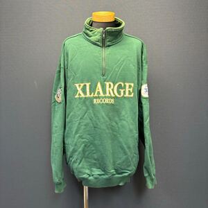 XLARGE HALF ZIP PULL OVER SWEAT エクストララージ ハーフジップ プルオーバー スウェット size L グリーン