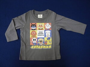 新品　OA3408-95　アンパンマン　長袖Tシャツ　グレー　レターパック発送（代引き不可）