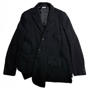 18AW 捩れジャケット 山口一郎 ウール縮絨 コムデギャルソンオムプリュスHOMME PLUS 2018AW Boiled Wool Twisted Jacket捻れ ねじれ シーム