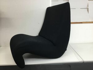 ●営KZ233-250C　vitra ヴィトラ Verner Panton　ヴェルナー・パントン Amoebe アムーベ ラウンジチェア 1Pソファ ブラック