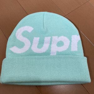 Supreme 21aw Big Logo Beanie Turquoise ターコイズ　ティファニー 新品　未使用　tiffanyカラービーニー ニット帽 BIG ニットキャップ