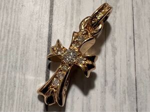 CHROME HEARTS　クロムハーツ　CHクロス　ベビーファットチャーム　トップ　パヴェダイヤ　22k