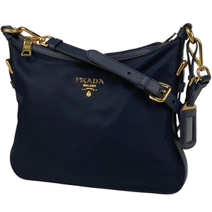 プラダ PRADA ロゴ ショルダーバッグ 肩掛け ショルダーバッグ ナイロン ネイビー レディース 【中古】