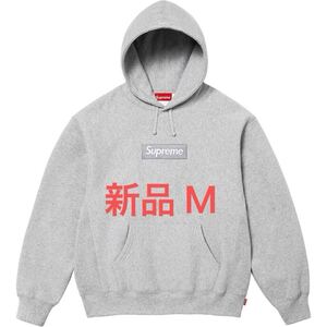 新品 M supreme Box Logo Hooded Sweatshirt Heather Grey シュプリーム ボックスロゴフーディー パーカー トレーナー ヘザーグレー 24fw