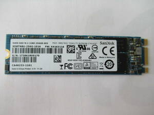 ★☆1円 ～スタート☆Sandisk SATA SSD X400 M.2 2280 256GB 使用時間:9851H☆★