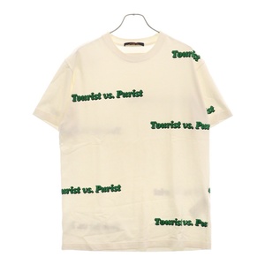 LOUIS VUITTON ルイヴィトン 21AW TOURIST VS PURISTプリントTシャツ ホワイト/グリーン RM212 NPL HLY85W