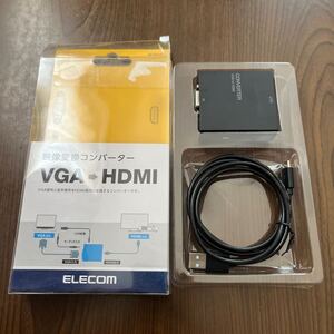 609p1105☆ ELECOM アップスキャンコンバーター 3.5φ VGA to HDMI HDMI1.3 USB外部給電可能 AD-HDCV03