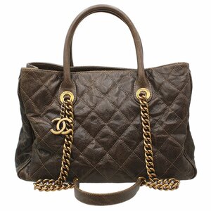 ★A2353 美品!! シャネル キャビアスキン チェーンショルダー 2WAYバッグ ハンド・ショルダー ダークブラウン CHANEL レディース★