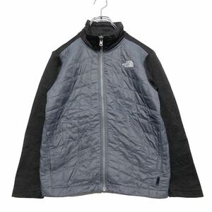 THE NORTH FACE 中綿 ジャケット M 150～ グレー ブラック ノースフェイス キッズ フリース ジップアップ 古着卸 アメリカ仕入 a512-5036