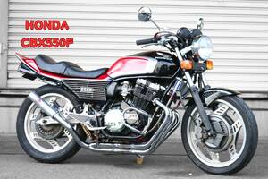 CBX550F 黒赤Ⅱ型カラー 現状販売/ ローンOK フルカスタム 国内新規 ３年車検 大阪門真市 現車確認OK カスタム パーツ マフラー