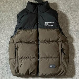 美品 NEIGHBORHOOD（ネイバーフッド） VEST ダウンベスト Mサイズ ブラウン