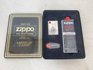 M-8468⑦【同梱不可】980円～ 現状品　ZIPPO/ジッポ　ライターセット　アメリカンクラシック　SINCE 1932　火花確認済み　喫煙具　