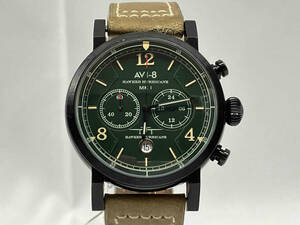 AVI-8 アヴィエイトHAWKER HURRICANE ホーカーハリケーン クォーツ 腕時計 ブラック×グリーン×ブラウン 4015