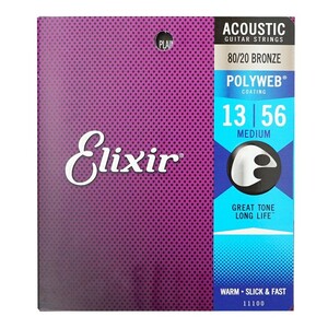 エリクサー ELIXIR 11100 ACOUSTIC POLYWEB Medium 13-56 アコースティックギター弦