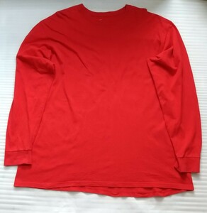 ☆NIKE ロングTEE ナイキ BETTER WORLD.COM 長袖Tシャツ大きめXXLサイズ スポーツLOOSE FITウェアCOTTONフアッション ティー赤色レッド無地