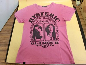 T【ヲ5-70】【送料無料】HYSTERIC GLAMOUR ヒステリックグラマー/半袖Ｔシャツ/カラー：ピンク/フリーサイズ/※使用感あり