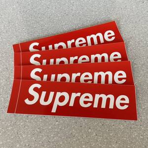 【5.7cm×20.3cm】Supreme シュプリーム Box Logo ステッカー 赤4枚 即決【正規品】