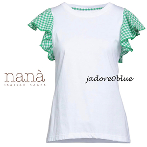 イタリア製NANA ITALIAN HEART フリル装飾TシャツカットソーL/Mの方にも*