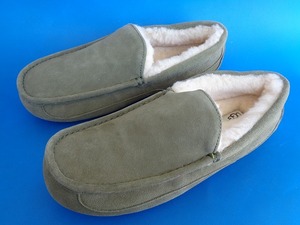 14709■新品 UGG アグ メンズ ムートン スリッポン シューズ モカシン ローファー 1101110 28 スエード カーキ グリーン ボア