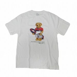 美品 POLO RALPH LAUREN ポロラルフローレン ポロベアプリント Tシャツ トップス 半袖 ホワイト サイズ18-20