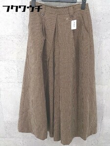 ◇ BEAMS HEART ビームス ハート チェック ワイド パンツ サイズ1 ベージュ系 レディース