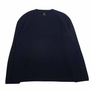 バトナー BATONER BN-19FM-026 RIB CREW NECK リブ クルーネック ニット セーター ネイビー系 3【中古】