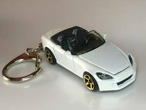 ★即決★ ホンダ S2000 ホワイト オープンカー キーホルダー ダイキャスト キーチェーン ミニカー アクセサリー カー用品 車のキー