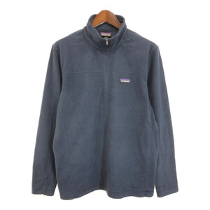 patagonia パタゴニア マイクロD ハーフジップ フリースジャケット アウトドア ネイビー (メンズ L) 中古 古着 S0394