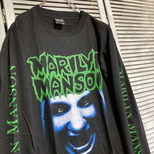 AXXF 1スタ 黒 バンド Tシャツ 長袖 ロンT マリリンマンソン ロック 90s 00s ビンテージ 古着 卸 仕入れ kg