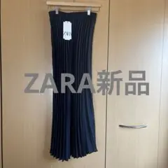 新品ZARA ブラック プリーツスカート S 美品タグ付 綺麗め