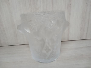 LALIQUE ラリック ガラス工芸 フラワーベース 花瓶 ※ラベルシール付き