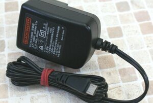 ブラック アンド デッカー BLACK + DECKER PT4.75-5.5V600L 充電器 ACアダプター 出力 5VDC 600mA MICRO USB　動作ＯＫ