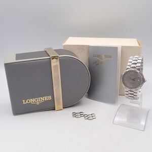 A/え10436【本体美品】LONGINES ロンジン/コンクエスト/VHP/クオーツ/メンズ腕時計/文字盤 シルバー/L1.613.4/箱・取扱説明書・コマ付