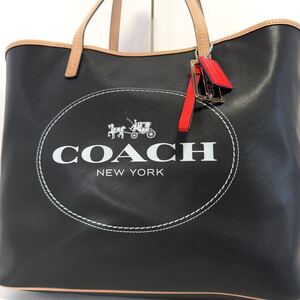 1円～【 未使用級 】定価10万 コーチ COACH トートバッグ レザー ハンドバッグ 本革 大容量 ビジネスバッグ ブラック レディース メンズ