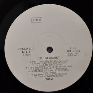 PROMO日本LONDON盤LP 見本盤 白ラベル Them (Van Morrison) / Again 1966年作の78年プレス GXF 2034ヴァン・モリソンBob Dylan Ray Charles