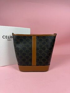 ■【美品】 セリーヌ CELINE Triomphe クロスボディバッグ レディースモデル 黄褐色