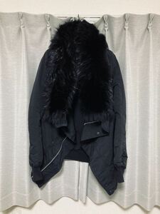 Rick Owens DRKSHDW リックオウエンスダークシャドウ ファー付きエクスプローダーブルゾン BLACK XS