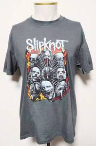 送料無料　【Lサイズ】スリップノット　グレー　Tシャツ　半袖　SLIPKNOT　ロックバンド　ファンスマ