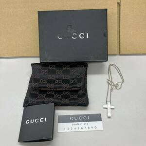 149◎1円スタート◎GUCCI グッチ ネックレス ペンダント 十字架 クロス 925 シルバー メンズ レディース アクセサリー 装飾品 【121075】