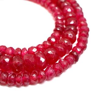 1円〜!!《天然ルビーネックレス》D 約30.6g 約47.0cm ruby necklace jewelry DC0/EA0 E158