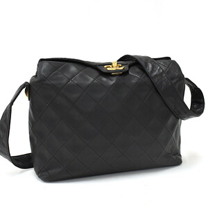 1円 ◎美品 CHANEL シャネル ショルダーバッグ マトラッセ ココマーク レザー ブラック◎K.Crlo.tI-dsm53