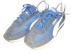 27◆80s PUMA TAHARA Ⅱ ランニングシューズ◆プーマ MADE IN TAIWAN ナイロン サイズUK:5 (24.0cm) Macht