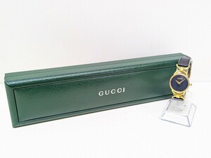 T617-N41-1681◎ GUCCI グッチ 6000.2.L ブラック文字盤 レディース クオーツ 2針 腕時計 不動 箱あり 現状品2◎