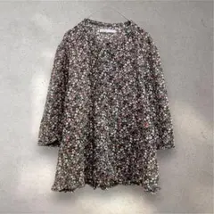 ⭐︎ココチ▶︎小花柄シャツブラウス　7分袖　（M〜L）コットン100% レトロ　春夏